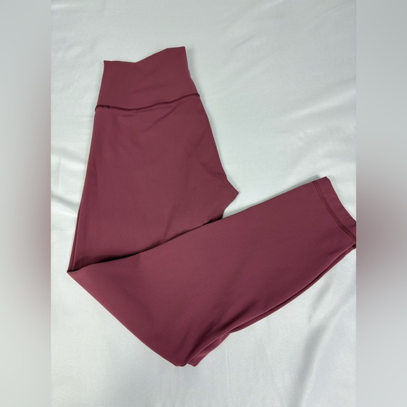 Burgundy High-Waisted Leggings - Picture 1 of 9